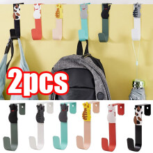 Vnanda 2Packs Kitty Cat Door Hanger Hooks - Iron Z-Shaped Reversible Hooks, No Tool Needed, for Coats, Clothes, Towels