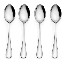 Cterwk 4PCS Soup Spoons Stainless Steel Silverware Spoons Long Handle Dinner Spoons for Kitchen Restaurant Home