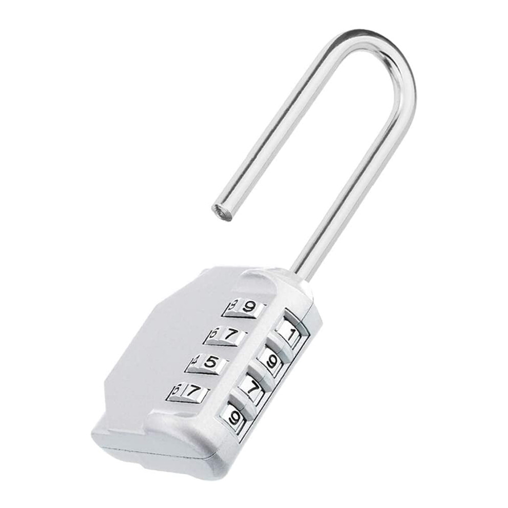 4 Digit Combination Padlock 2.2" Long Shackle - Re-Settable Lock For School, Gym, Locker, Cabinet, Gate (Sliver) 9191629435906