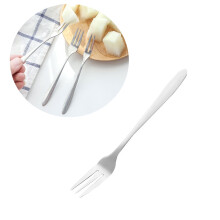 Stainless Steel Fruit Flatware Eco-friendly Forks Mini Dessert Long Handle Pitchforks 12 Pcs