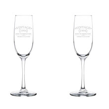 Set of 2 Glass Champagne Flutes Sparkling Wine Glasses Cheers To 30 Years Vintage 1994 30th Birthday (8 oz Stemmed)