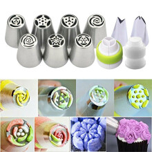 Beccucci per decorare torte a forma di farfalla e fiore, stile russo, 7 pezzi