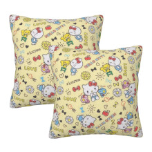 Clúdaigh Piliúir Hello Kitty, Pacáiste de 2 Chlúdach Piliúir do Leaba Tolg Seomra Maireachtála 16"X16"