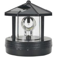 LED soldrevet fyrtårn, 360 grader roterende lampe LED soldrevet fyrtårn landskabsstibelysning Ga