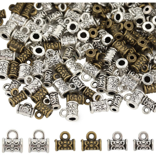 1 κουτί 150 τεμάχια χάντρες Bail 8 χιλιοστών, συμβατές με ευρωπαϊκό αντίκα θιβετιανό