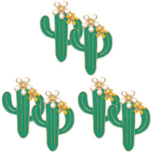 3 pares de pendientes de cactus, pendientes delicados, joyería de moda para las orejas, decoración de pendientes