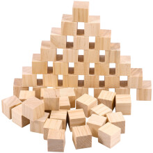 100 Stück 1-Zoll-Naturkieferholzblöcke für Bastelarbeiten, unbehandelte Holzwürfel für DIY-Modellbau und Bastelprojekte