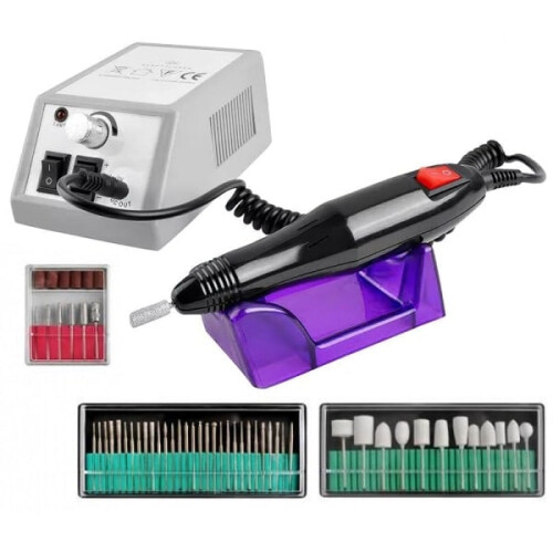 Lixa elétrica de unhas com 54 acessórios - Pedicure/Manicure cinza