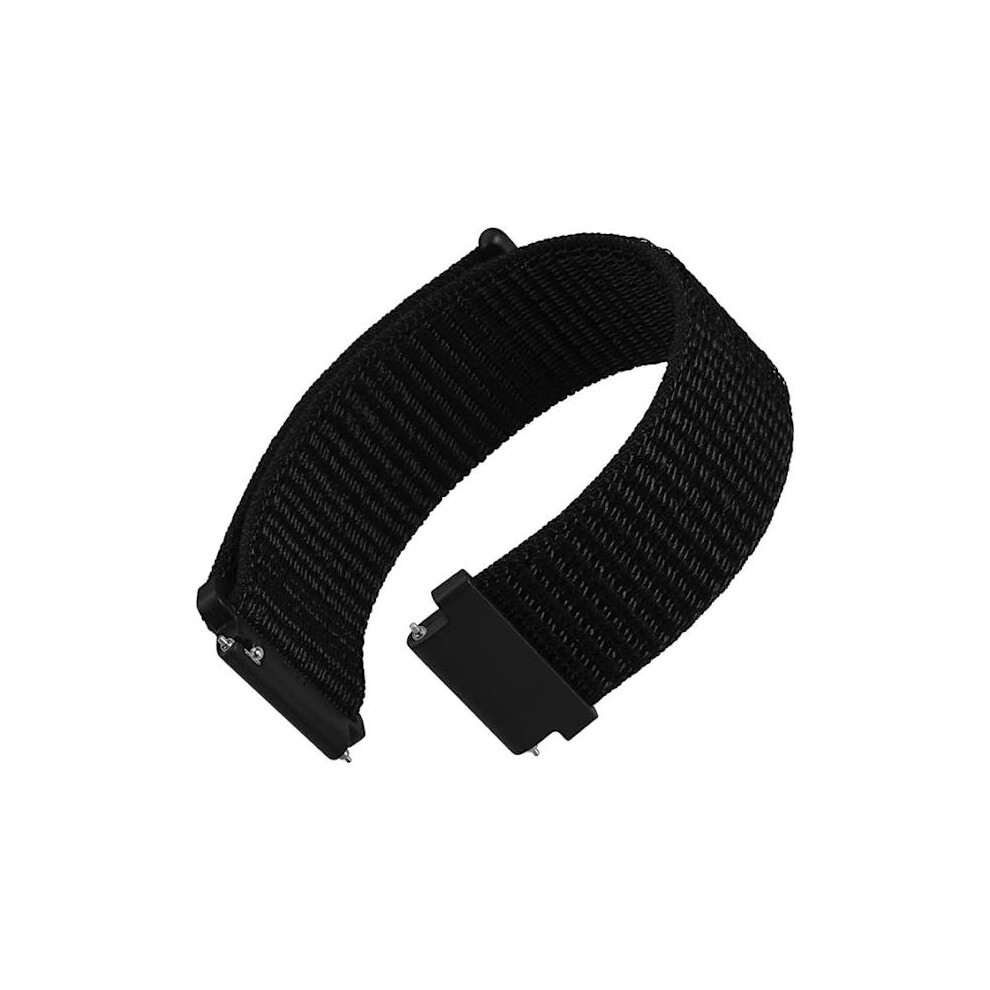 22Mm Adjustable Nylon Watch Band, Sport Loop Strap With Quick Release (Black) Black 9191629505821