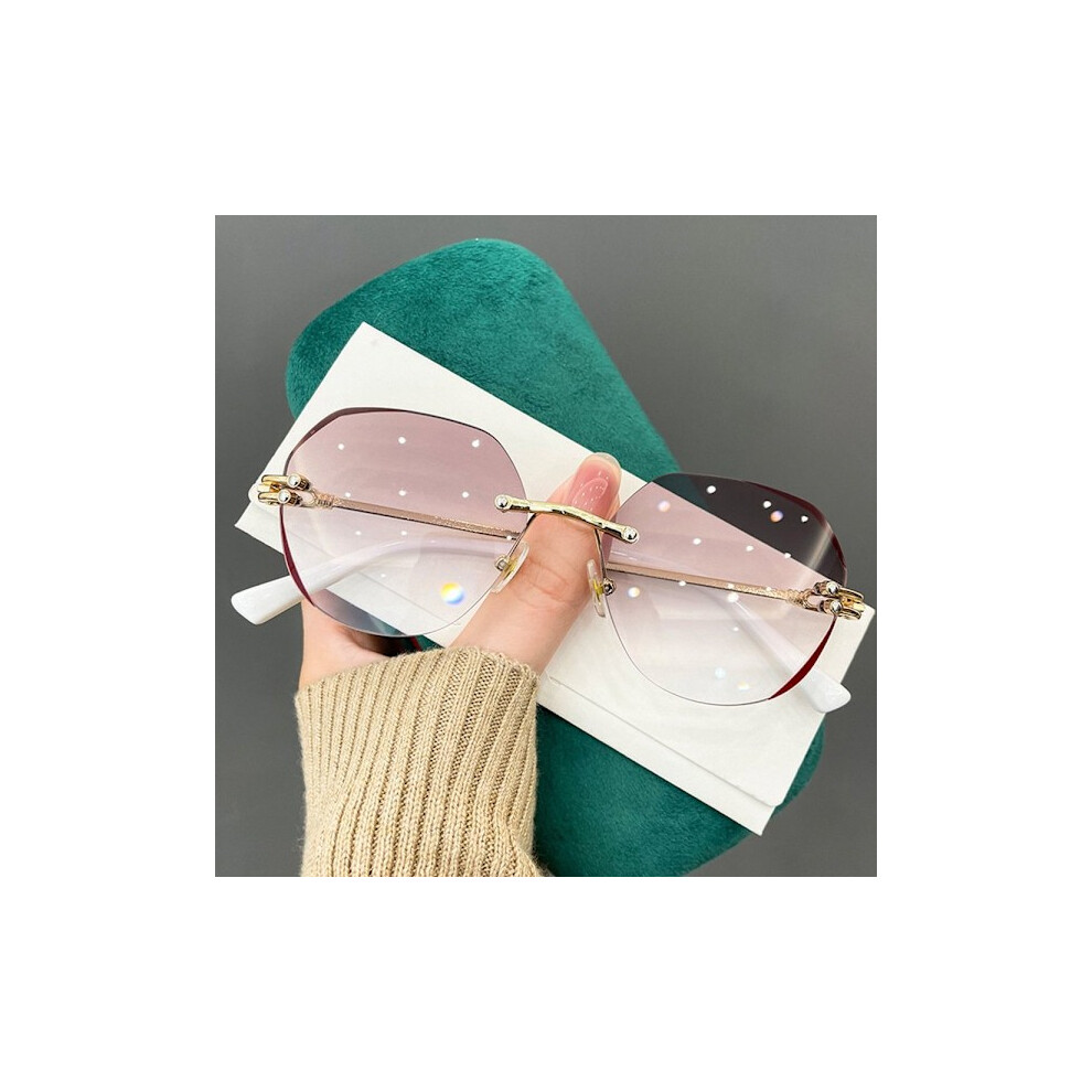White Mordely +2.00~+4.0 Diopter Reading Glasses Rimless Presbyopic Glasses Strength 3.50-Strength 3.50