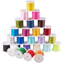 25 colores, cordón chino para nudos de 0,8 mm, 250 yardas, hilo de nailon para abalorios, cordón para nudos