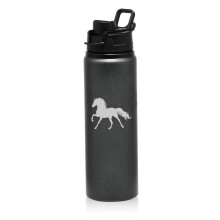 25oz Aluminium Sport-Trinkflasche für unterwegs, Farbe: Pferd (Anthrazit)