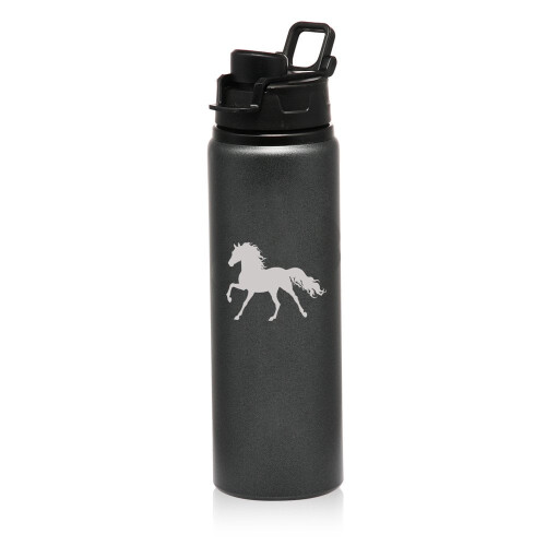 Μπουκάλι νερού ταξιδιού αλουμινίου 25oz για αθλητικά ταξίδια Horse (Ανθρακί)