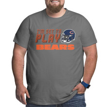 Maglietta sportiva a maniche corte con logo della squadra di football CHI_Bears per uomo, taglie forti, ideale come regalo per gli appassionati di