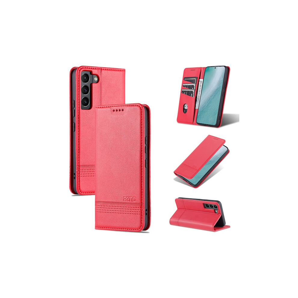 Smooth Azns Wallet Case - Compatible With Samsung Galaxy S22 Plus Red 9191629507573