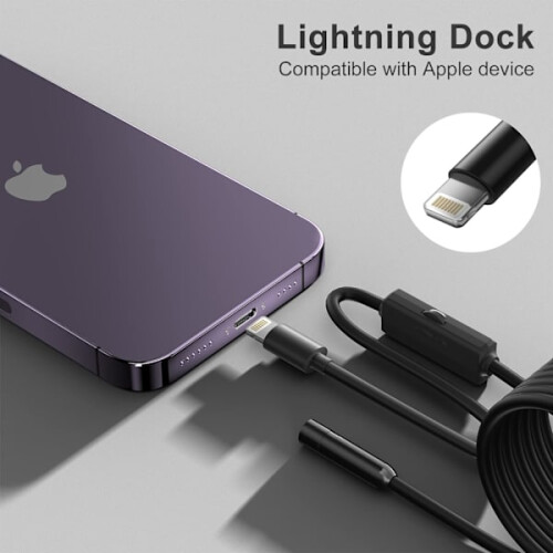 Ενδοσκόπιο για συμβατότητα με iPhone, Κάμερα επιθεώρησης ILIHOME με φακό 5,5 mm για, 1