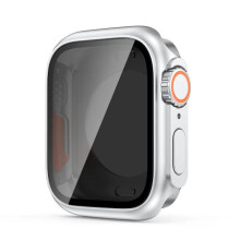 Sichtschutz aus gehärtetem Glas + wasserdichte Hülle, kompatibel mit Apple Watch 45 mm/44 mm/41 mm/40 mm, Displayschutzfolie für iWatch Series 9,