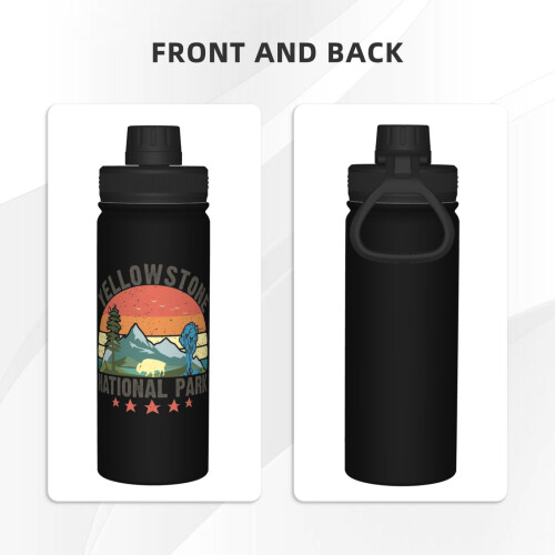 Εθνικό Πάρκο Yellowstone Μονωμένο Μπουκάλι Νερού 18OZ από Ανοξείδωτο Ατσάλι Αθλητικό 2