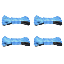 4x7700 libras Cuerda de cabrestante eléctrico Cuerda de nailon Cuerda de fibra de alta resistencia 6 mm x 15 m Cuerda para remolque de coche Correa