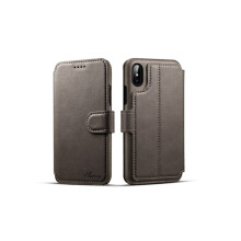 Stylish Wallet Case (Class-S) for compatible with iPhone X/XS Grey