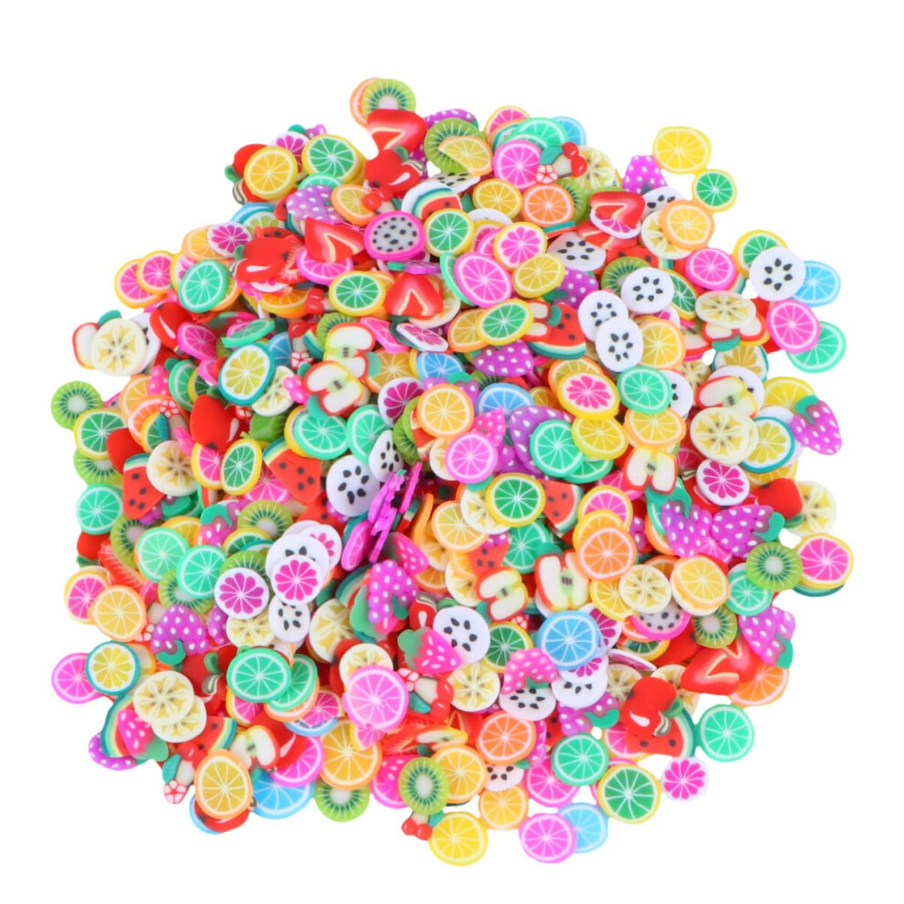 1000pcs Polymer Clay Nail Art Fruit Slices, Multiple Designs for Manicure, Resin Crafts