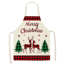 Avental de Natal Yakbaofuo com Manga, Avental de Cozinha Natalino, Avental Xadrez, Avental de Confeitaria Xadrez Buffalo Ajustável em Promoção