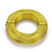 500 g alumiinilankaa, taipuisa metallinen askartelulanka, joustava askartelulanka helmikoristeisiin, askartelu, keltainen, 12-paksuinen, 2,0 mm, 55 m