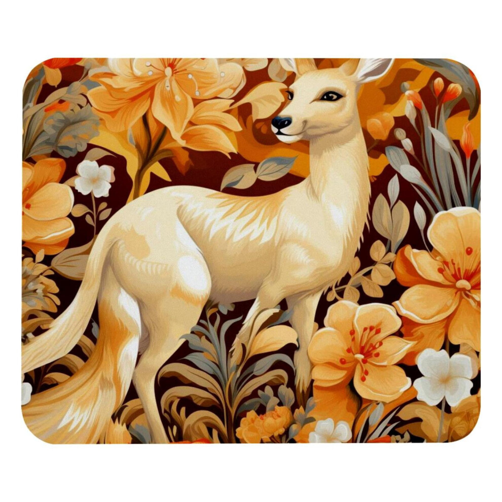 Premium Mouse Pad - Kangaroo Flowers - Compatible With All Mice - Comfortable Surface For Control & Accuracy - Desk Pad For Office, Home Yellow 9191629544363