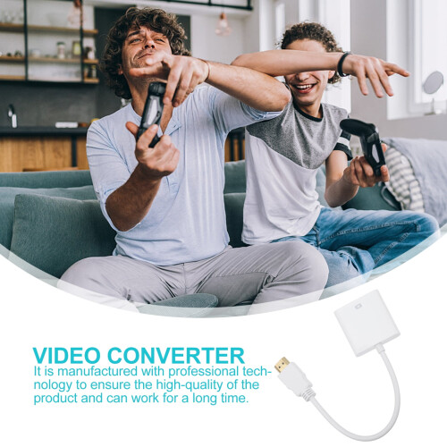 3 Count Vga Cable Convenient Video Output Adapter Portable for Computer White Abs 1