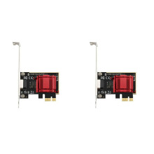 2x 2,5G PCI-E naar RJ45 netwerkkaart wifi-ontvanger gigabit schijfloze netwerkkaart Ethernet 2500 Mbps 2,5 Gbps voor pc