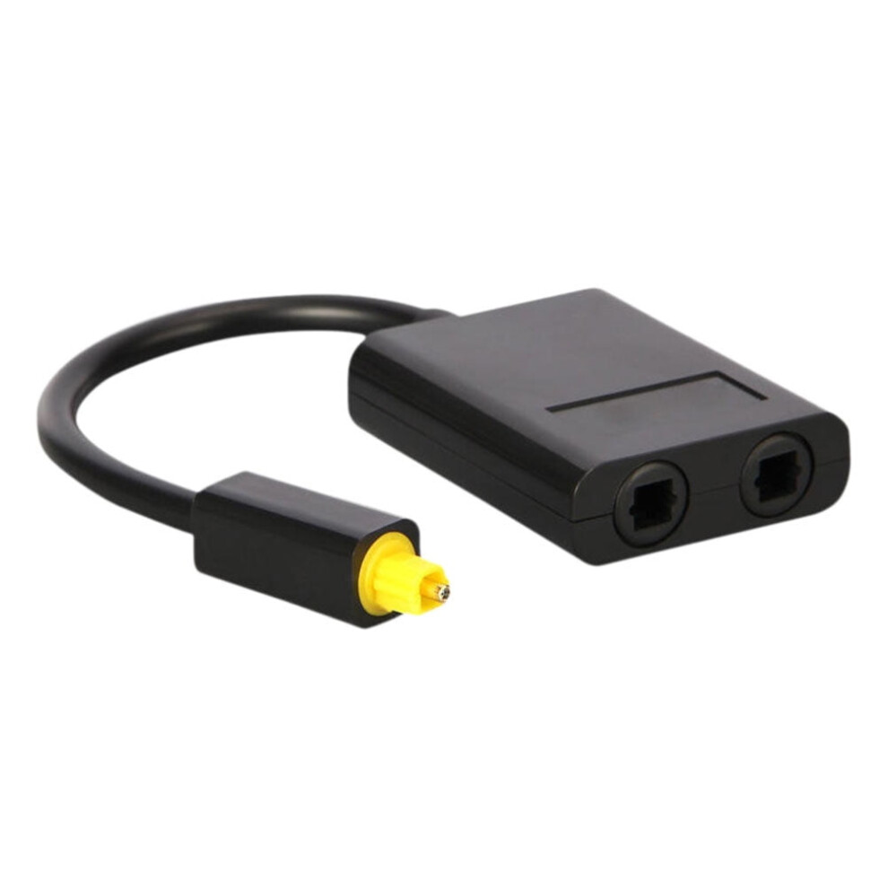 1X2 Digital Optical Audio Splitter One Input To Two Outputs Audio Adapter (Black) Black 9191629544431