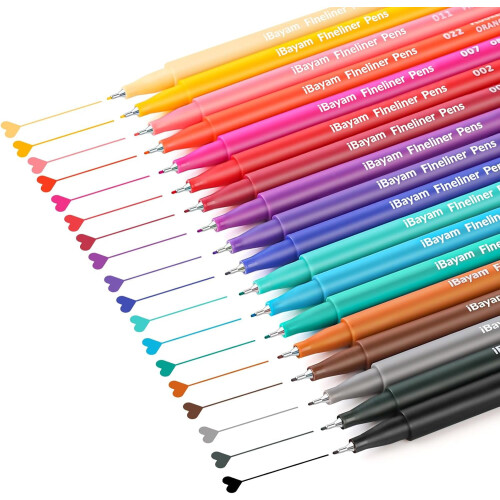Μαρκαδόροι iBayam18-Color Fine Tip 0.38mm, Σετ Χαριτωμένων Στυλό Χρωματισμού, Γεμιστές Κάλτσες