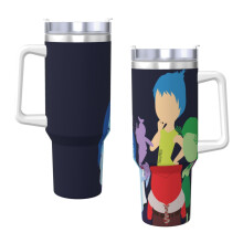 Inside Out 40-Unzen-Becher mit Henkel und Strohhalmdeckel, isolierter Edelstahl-Trinkbecher, Reisebecher, Becherhalter, Geschenkidee