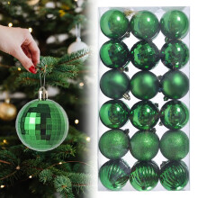 Giyblacko 36Pcs Clear Christmas Ornament Balls, Shatterproof Plastic Xmas Tree Hanging Kit, Compatible with Christmas Decorations