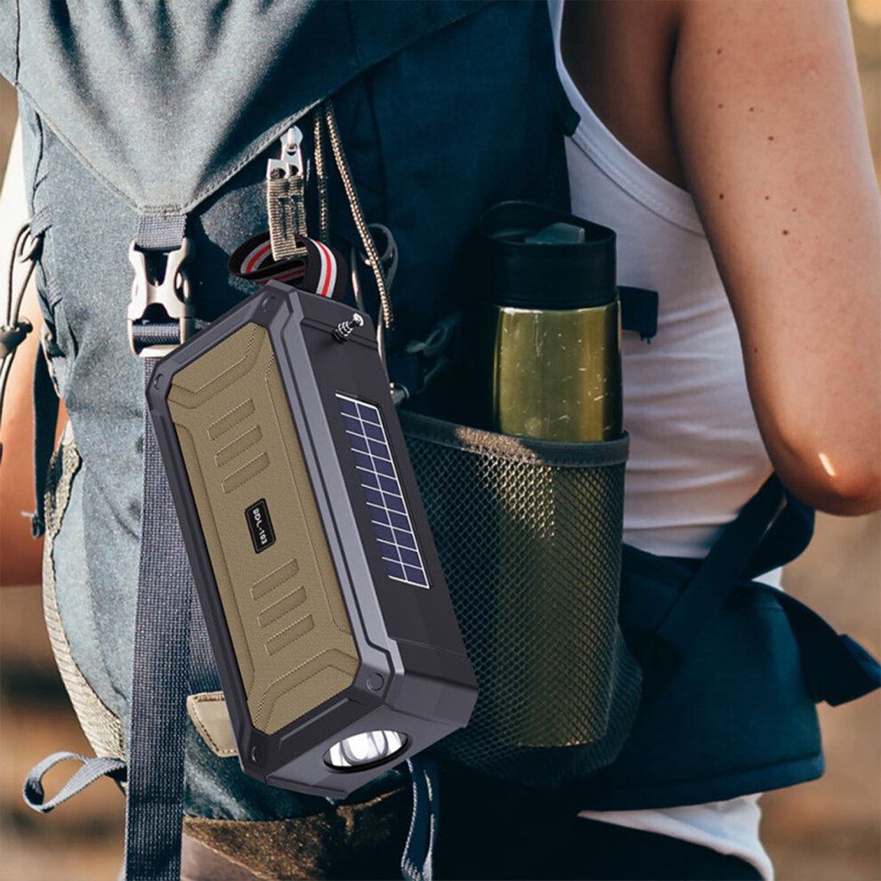 Kraoden Solar Bluetooth Speaker, Portable Outdoor Wireless Speaker With Flashlight, Stereo Sound & Bass, Compatible With All Devices 9191629615131
