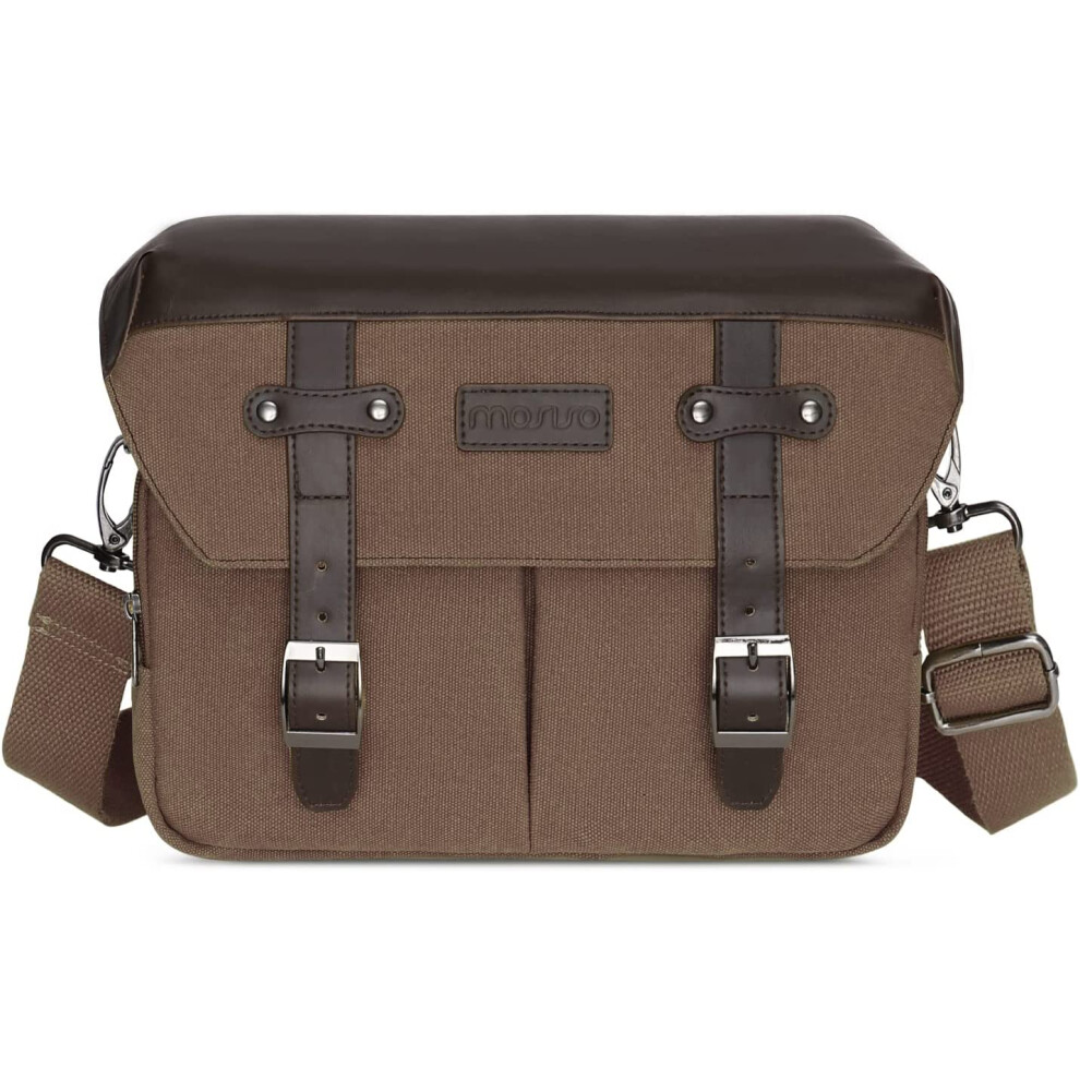 Camera Case Crossbody Shoulder Messenger Bag, Dslr/Slr/Mirrorless Photography Vintage Pu Leather Flap Gadget Bag 9191629615278
