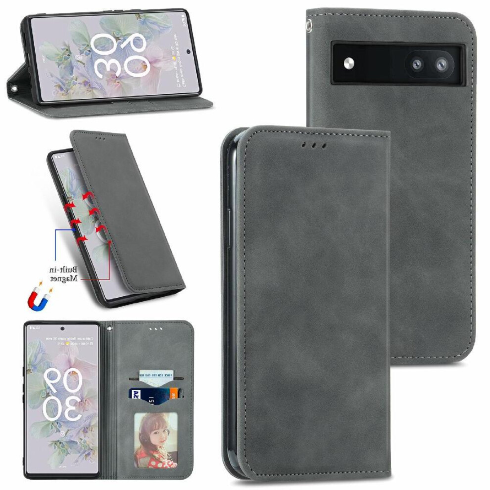 Case For Google Pixel 6A Shockproof Wallet Flip Cover Simple Business Leather Case 9191629615544