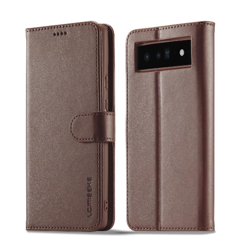 Case For Google Pixel 6 Card Slots Wallet With Holder Calf Texture Horizontal Flip Leather Case 9191629615414