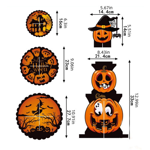 Αστεία βάση για cupcakes για το Halloween με κολοκύθα, βάση για κέικ σε στρώσεις, 3 επίπεδα, 2