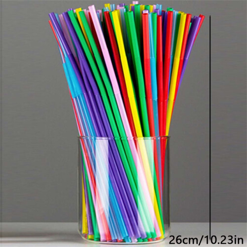 GENERIC100PCS Εύκαμπτα Πλαστικά Καλαμάκια, Πολύχρωμα Καλαμάκια μιας Χρήσης Bendy Party Fancy, 1