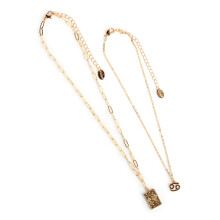 Claire's Girls Womens Gold Zodiac Cancer Necklace Set, Lobster Closure, 2-Pack, 38318
