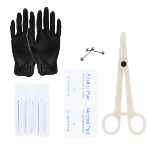 Disposable Piercing Clamps Set, Individual Package Single-Use Piercing Tools with Locking Tooth Design, Secure-Grip Design High Strength PVC Piercing