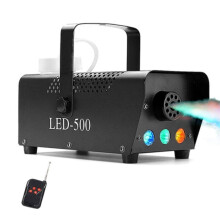 Wireless Remote Control Fog Machine, Smoke Machine with Color Effects and Overheat Protection, 500W High-Capacity Unit Featuring Portable Design and