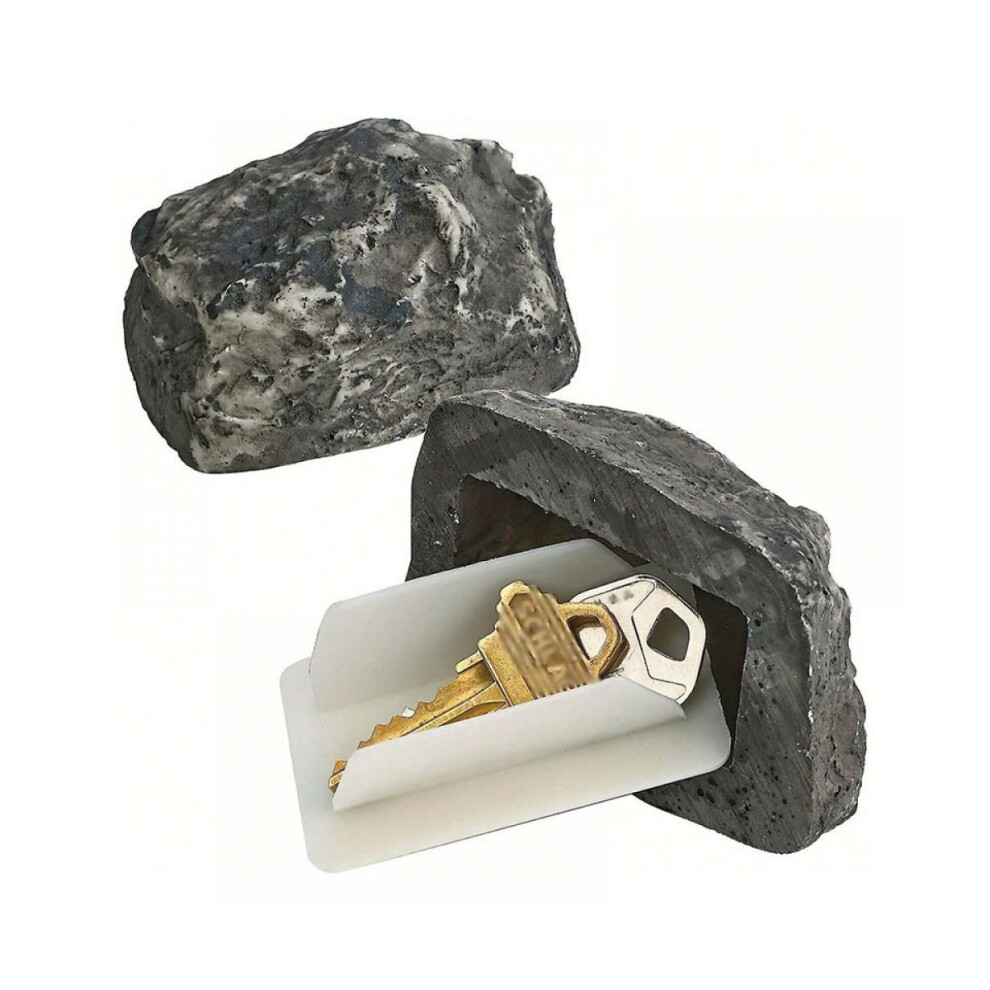 Hide-A-Key Outdoor Key Holder, Weather Resistant Spare Key Holder With Realistic Looking Rock Design, Secure Key Storage Solution, Blends In With 9433291548592