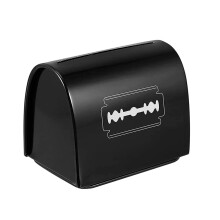 Blade Storage Box for Used Safety Razor Blades, Safe Storage Bank with Removable Bottom Durable Iron Construction for Home Barbershop Use, Universal