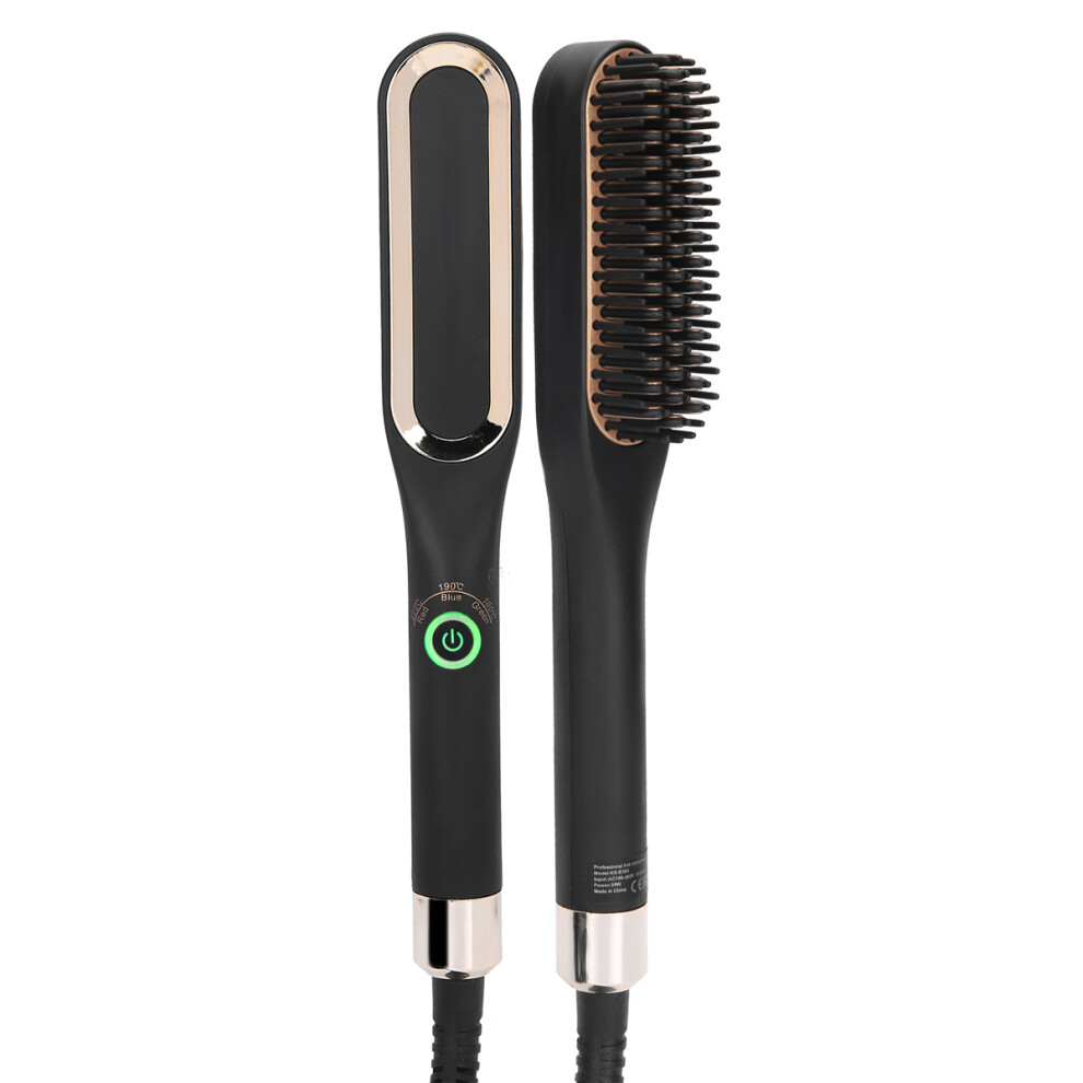 Multifunctional Beard Straightener Brush, Heated Beard Brush Comb with 3-Level Adjustable Temperature, Uniform Heat Transfer via PTC Heating Element,