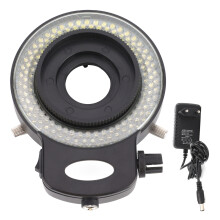 Iluminador de anillo para microscopio con 144 LED, brillo ajustable e iluminación sin sombras, fuente de luz fría uniforme para estereoscopía.