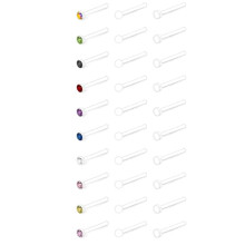 30 Stück transparente Nasenpiercings, 20 verschiedene Acryl- und 10 verschiedene gerade Edelstahl-Nasenpiercings, unsichtbare Septumringe,