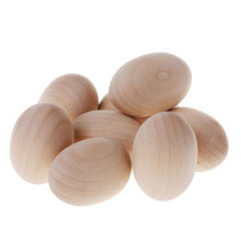 Conjunto de 20 ovos de madeira inacabados para artesanato. Superfície lisa, madeira natural, resistente, atóxica e durável. Ideal para artesanato