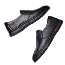 Classic Men's Loafers, Resilient Insoles With Breathable Lightweight Design And Stylish Leather Finish, Comfortable Slip On Shoes For Work And Leisure